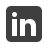 A gray logo for the social media site LinkedIn.